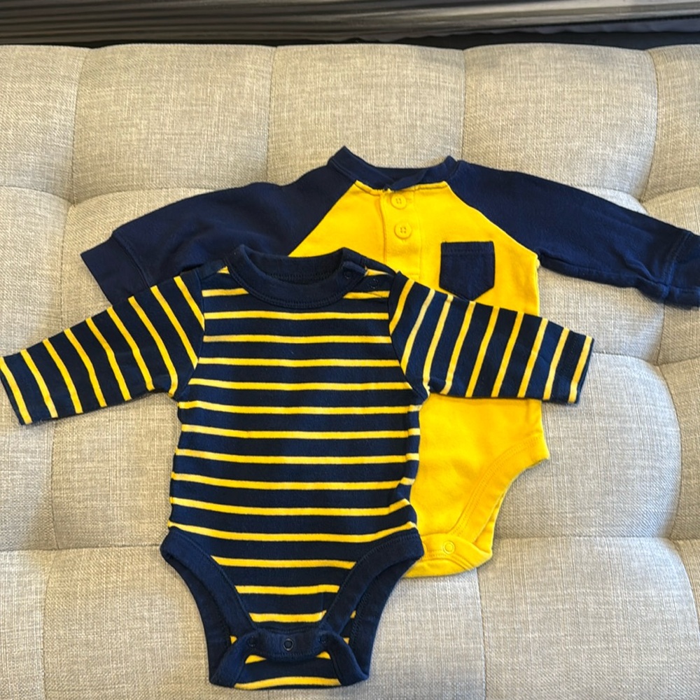 Old Navy & Garanimals Bundle | Long Sleeve Onesies | 0-3 Months